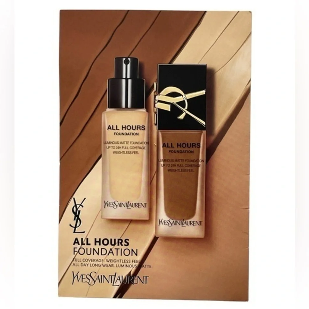 Yves Saint Laurent All Hours Foundation - Cream, Six Samples/ Travel